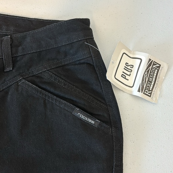 NWT Vintage Rockies Rocky Mountain Clothing High Waisted Black Bare Back Jeans - Picture 3 of 8